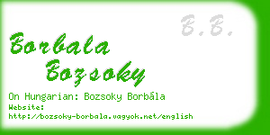 borbala bozsoky business card